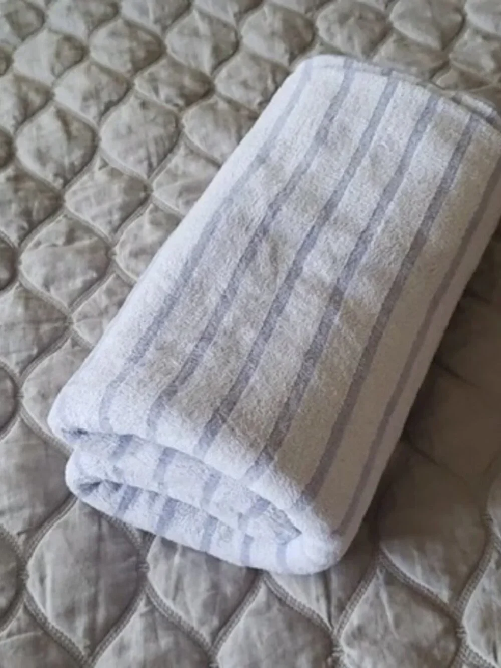 Beach Bath Pool soft flannelette striped towel- Lavender